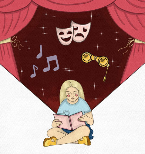 "Out of the Box" Illustration for theatre courses